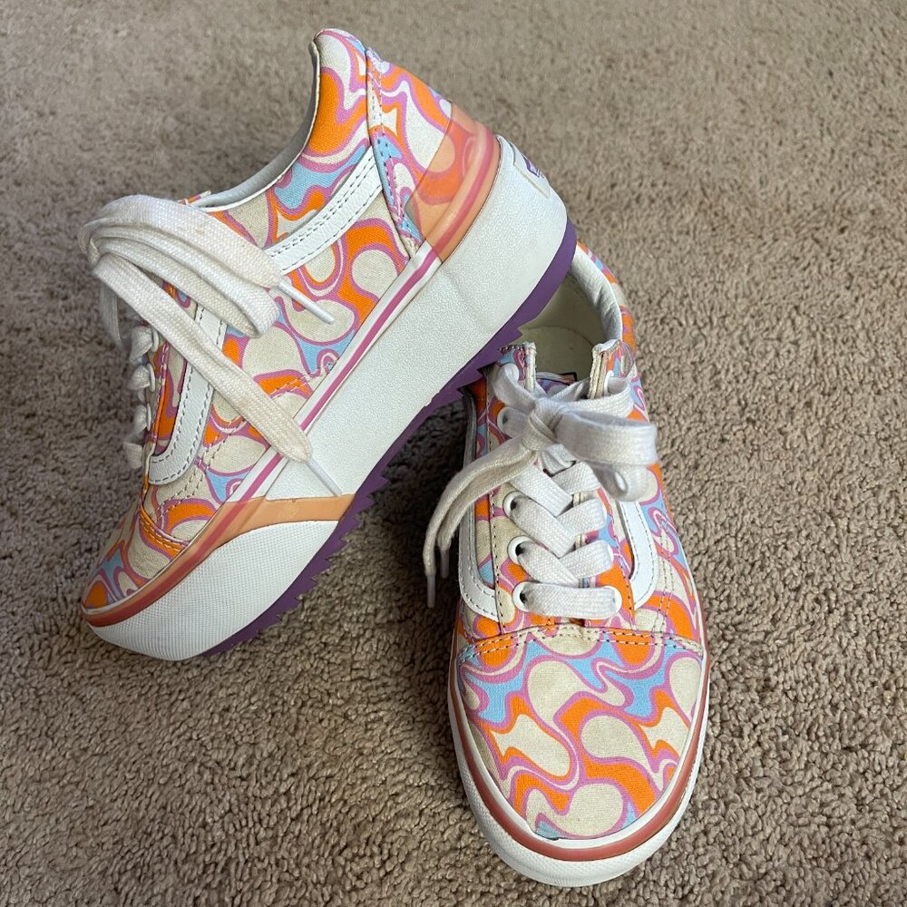 Vans Old Skool Stackform UV Ink Peace Platform Sneakers US Mens 3.5 US Women 5 - Picture 8 of 10